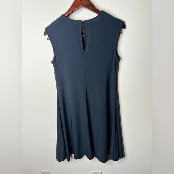 dressbarn Black Draped Midi Dress. Keyhole front. NWT. SIZE 10 - Picture 3 of 3